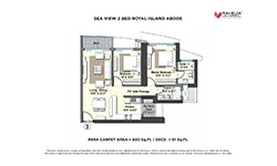 Sea View 2 Bedroom Royal Island 3 Floor Plan