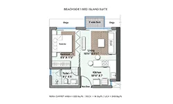 1 Bedroom Beach Side Island Suite Floor Plan